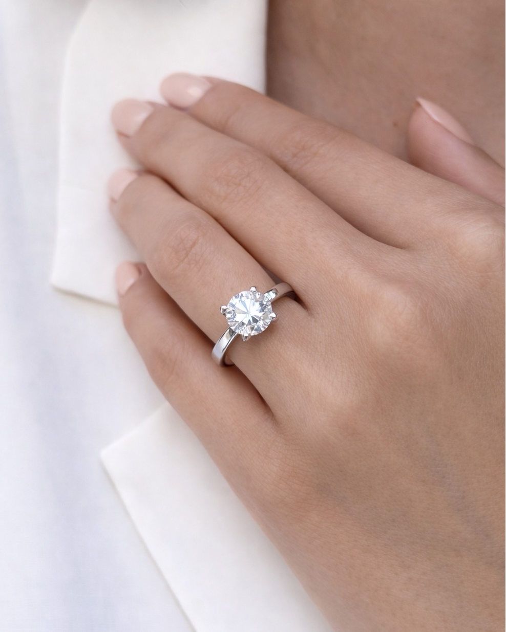 Anello Moissanite Solitario ct 1,2