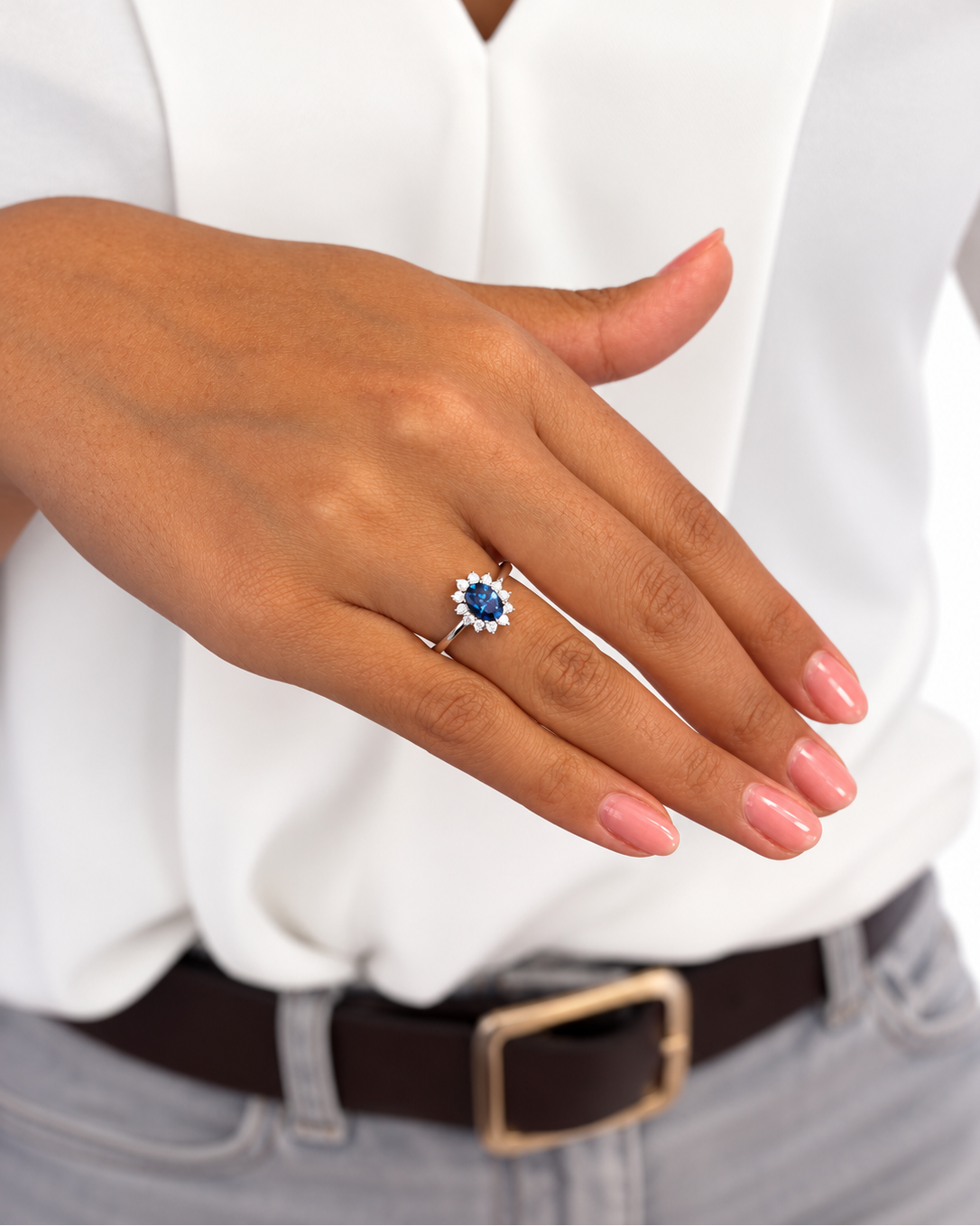 Anello Margherita Azzurro in Argento 925