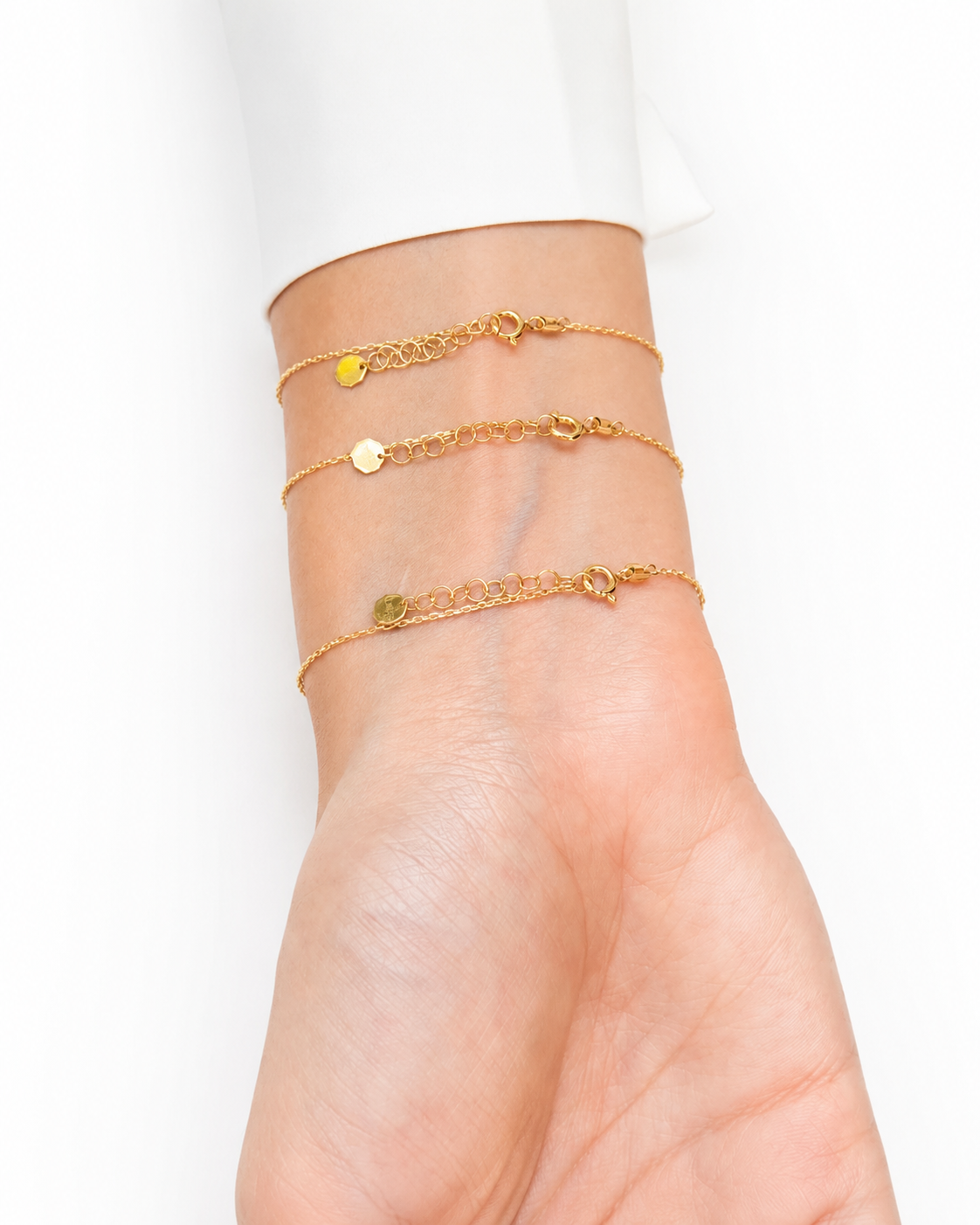 Bracciale in Oro 9kt con charms Stella, Cuore e Quadrifoglio