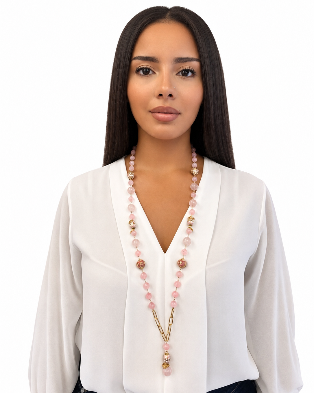 Collana con Quarzo Rosa