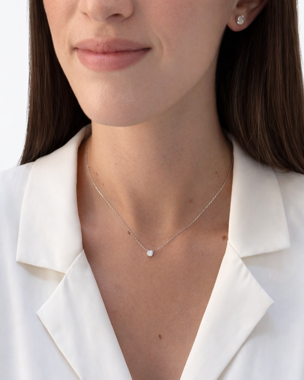 Girocollo in Moissanite punto luce ct 1,2