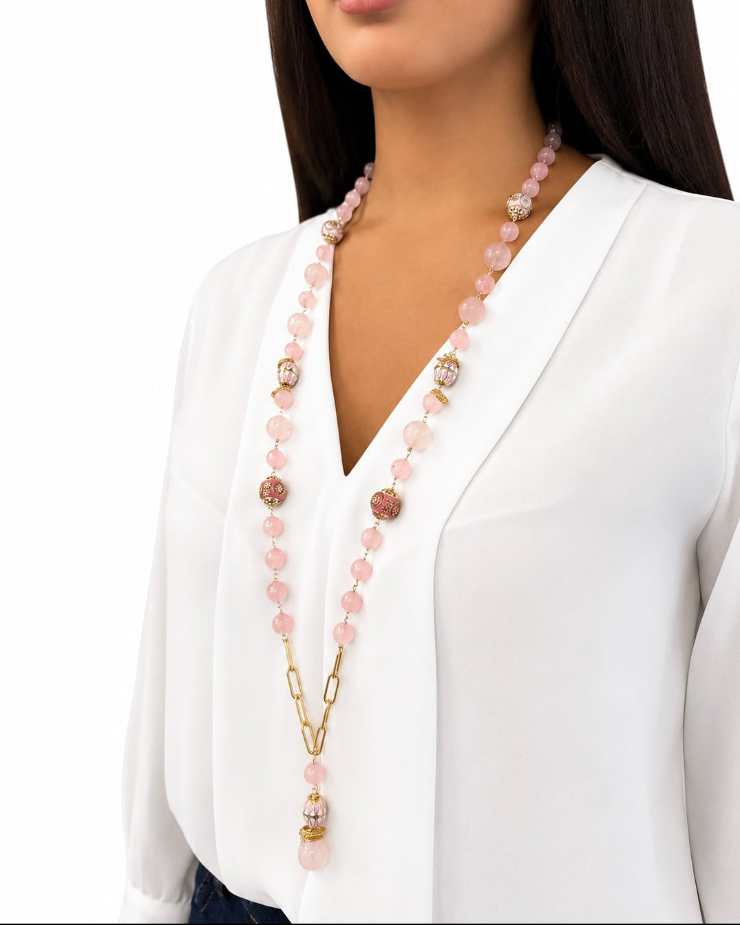 Collana con Quarzo Rosa