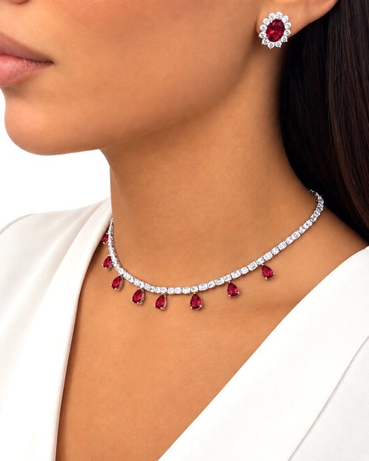 Girocollo Glinda Rosso in Argento 925