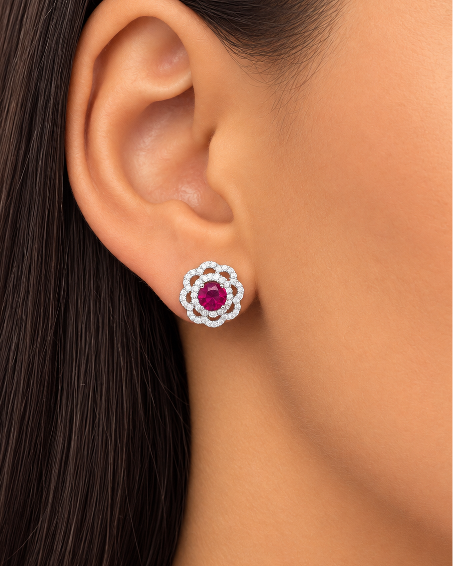 Orecchini Ester Fucsia in Argento 925