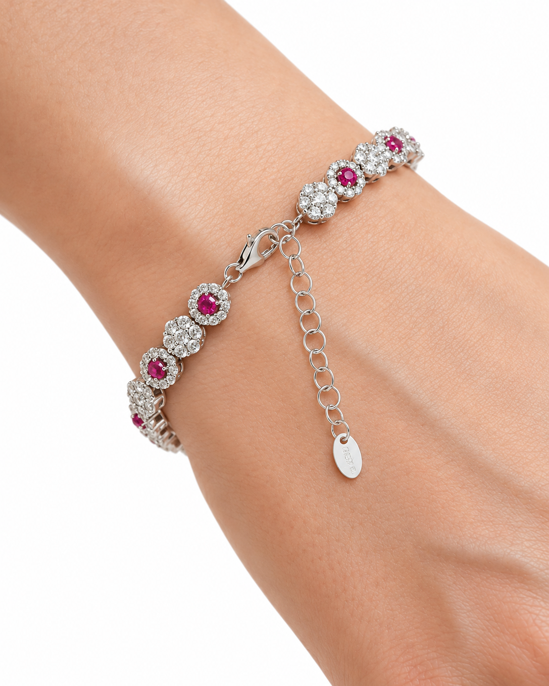 Bracciale Ginevra con zirconi fucsia