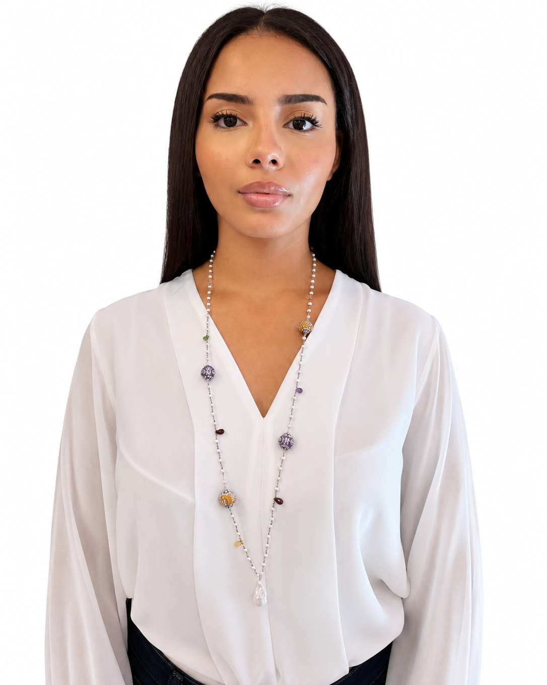 Collana con Tormaline e Perle