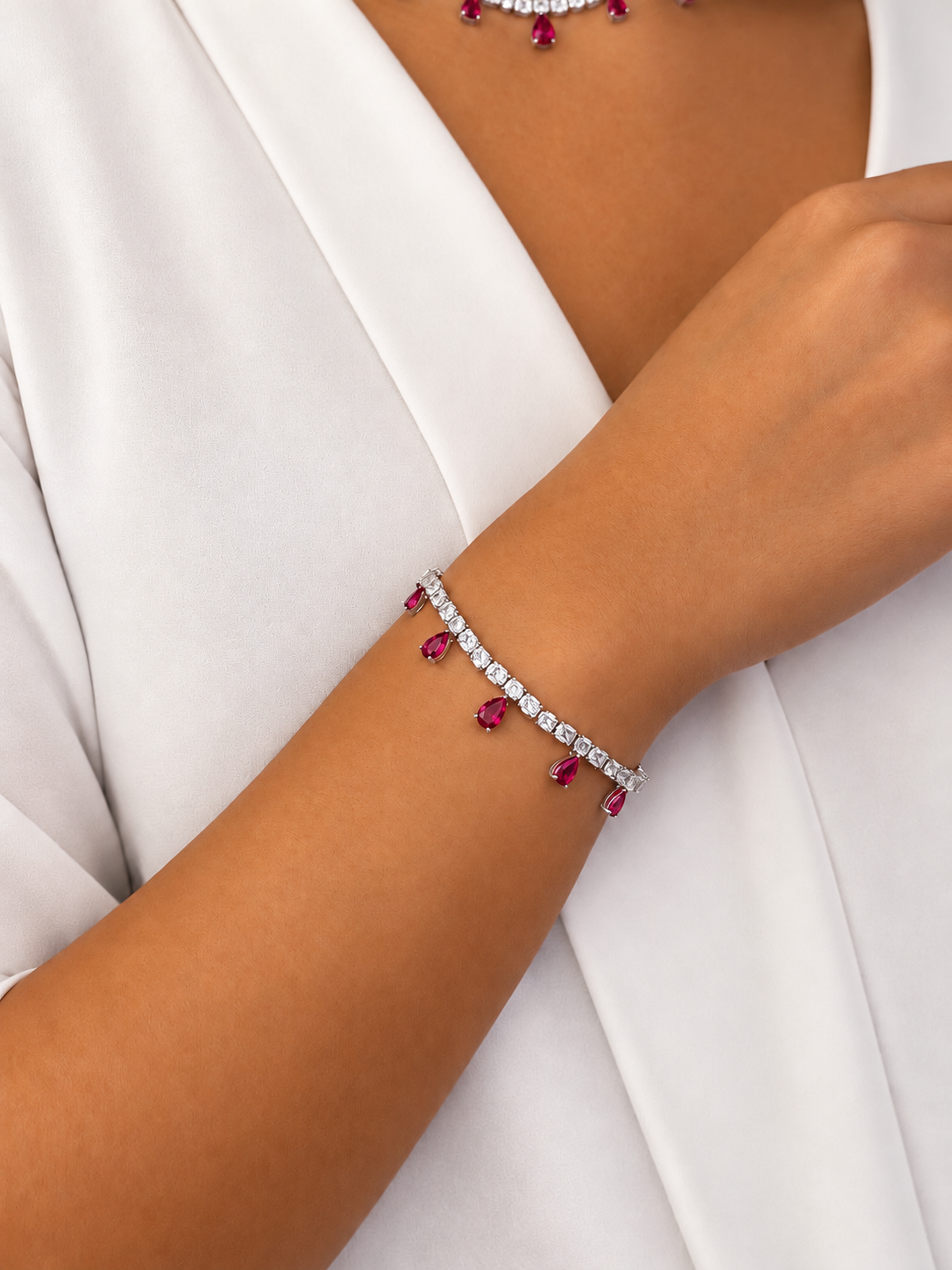 Bracciale Glinda Rosso in Argento 925