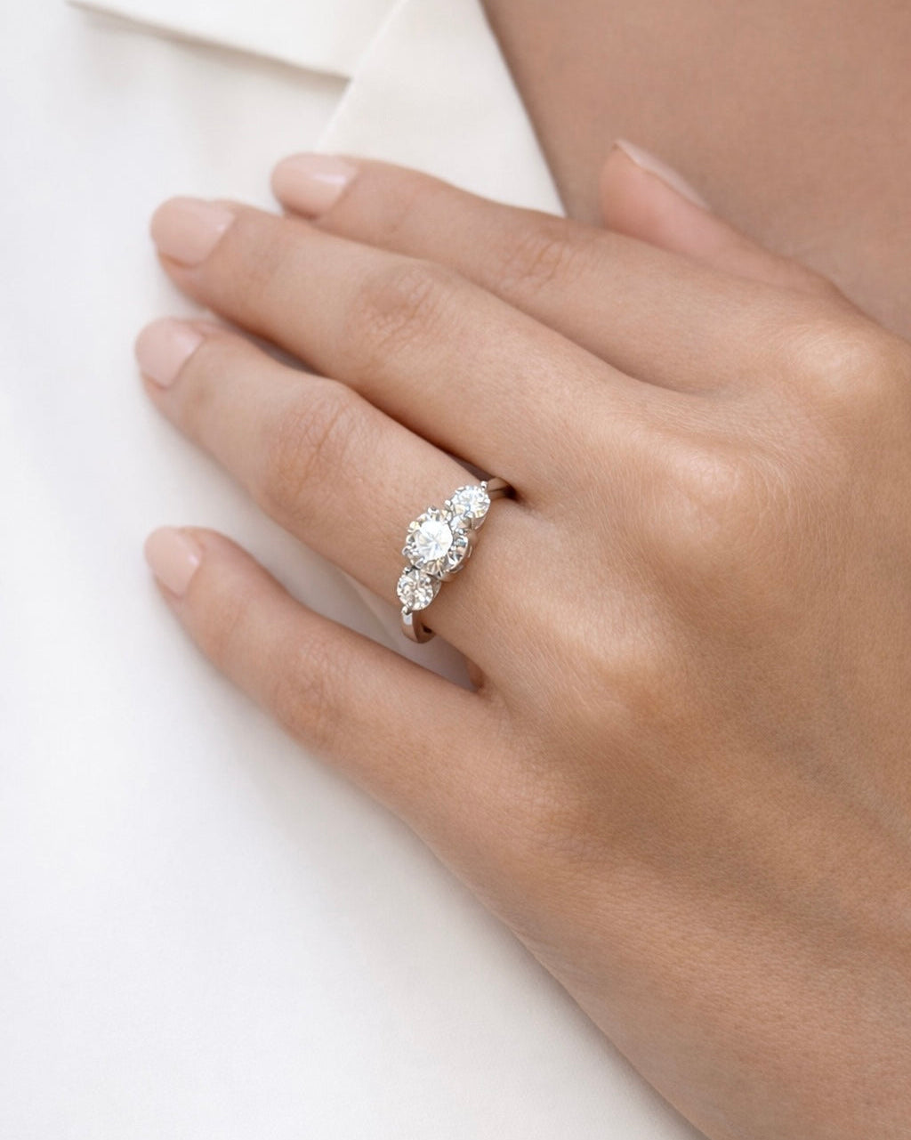 Anello Moissanite Trilogy ct 1,6