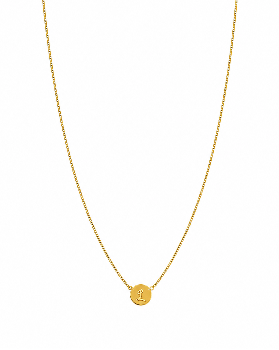 Girocollo personalizzato Iniziale rotonda in Oro 9kt