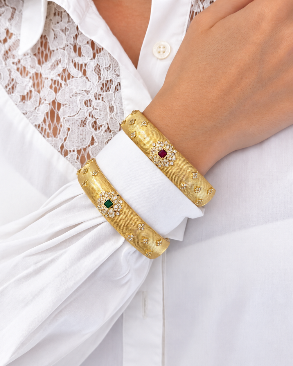 Bracciale Vittoria Verde in Brass dorato