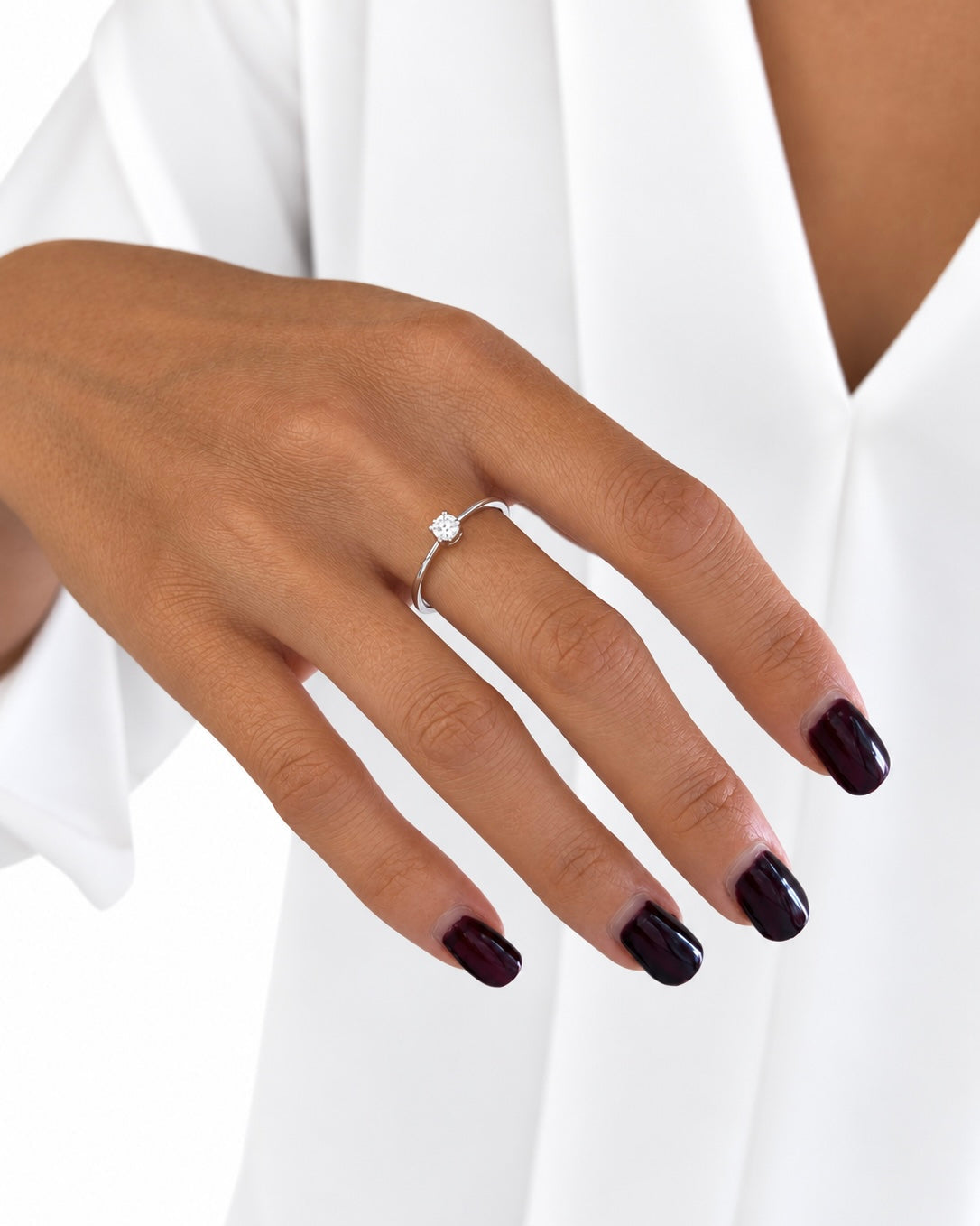 Anello Solitario Small in Argento 925 e Diamanti Lab Grown