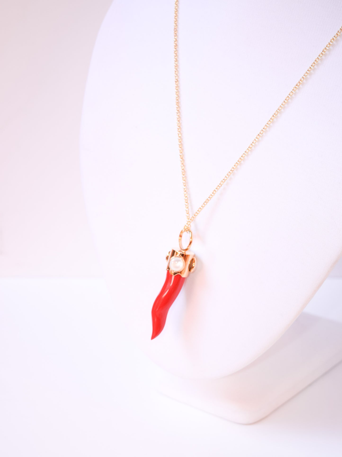 Collana Cornetto Rosso e Bianco