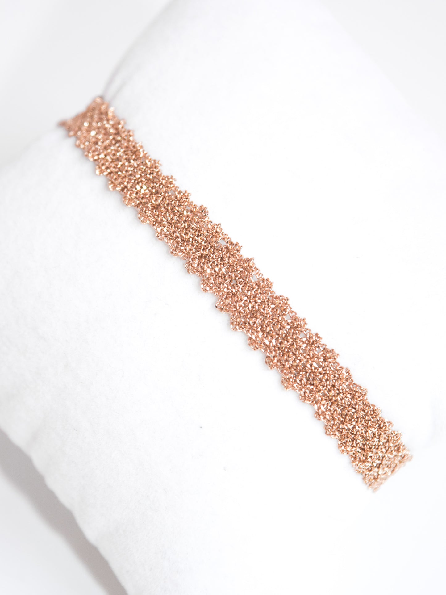 Bracciale fatto a mano in argento 925 placcato oro rosa 0,5 cm