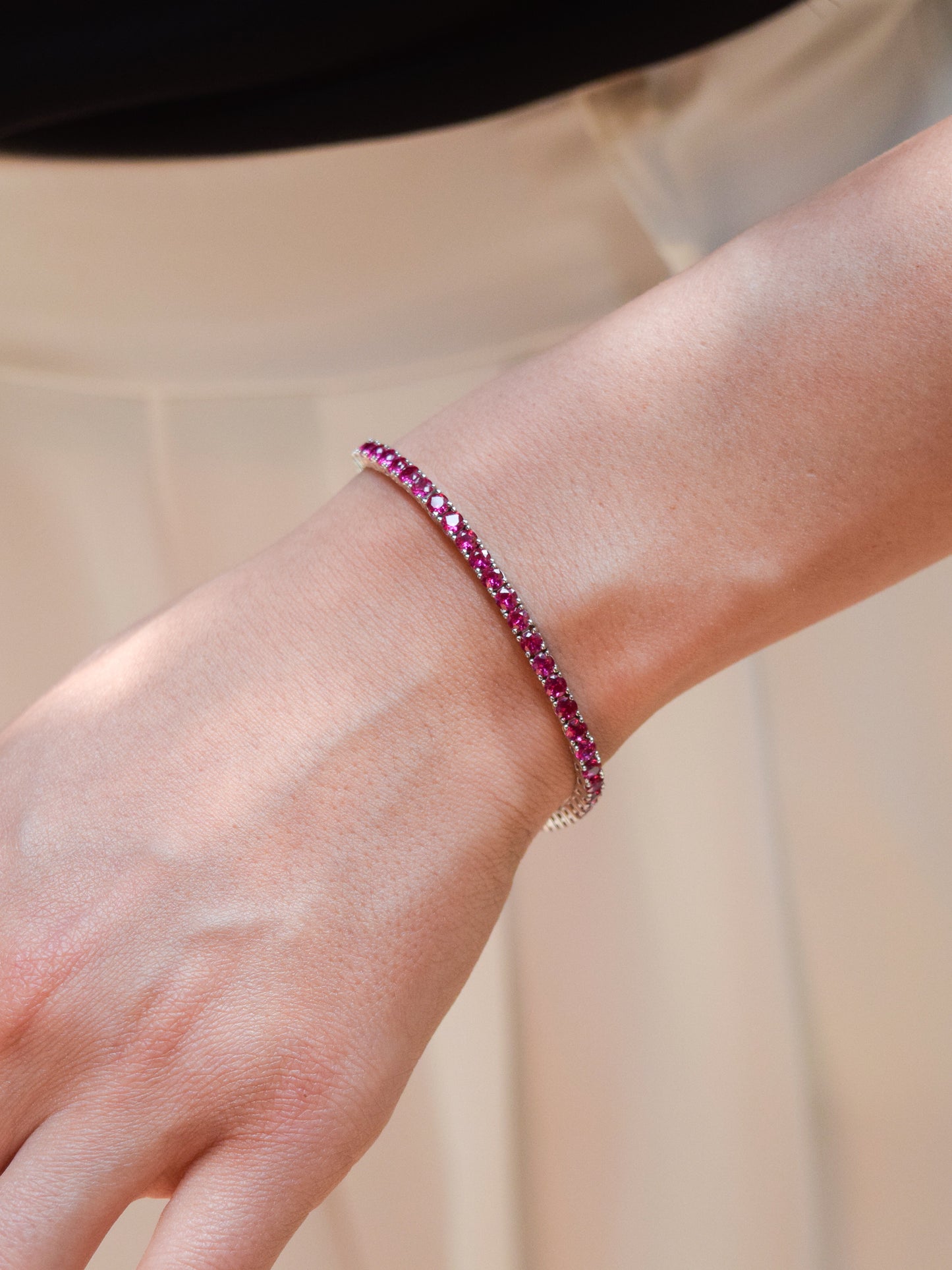 Bracciale Tennis Fucsia chisura di alta gioielleria