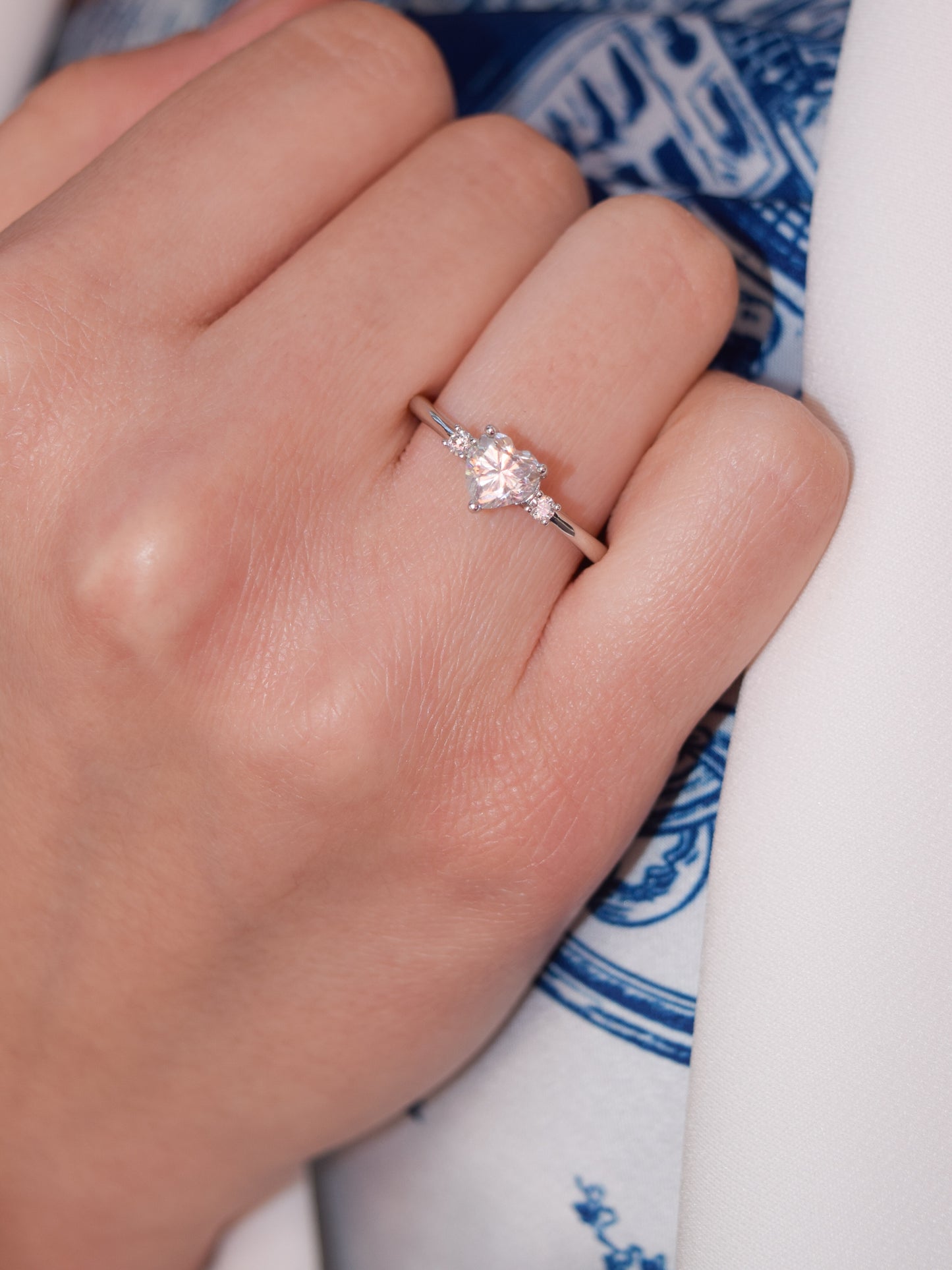 Anello Moissanite Cuore Big