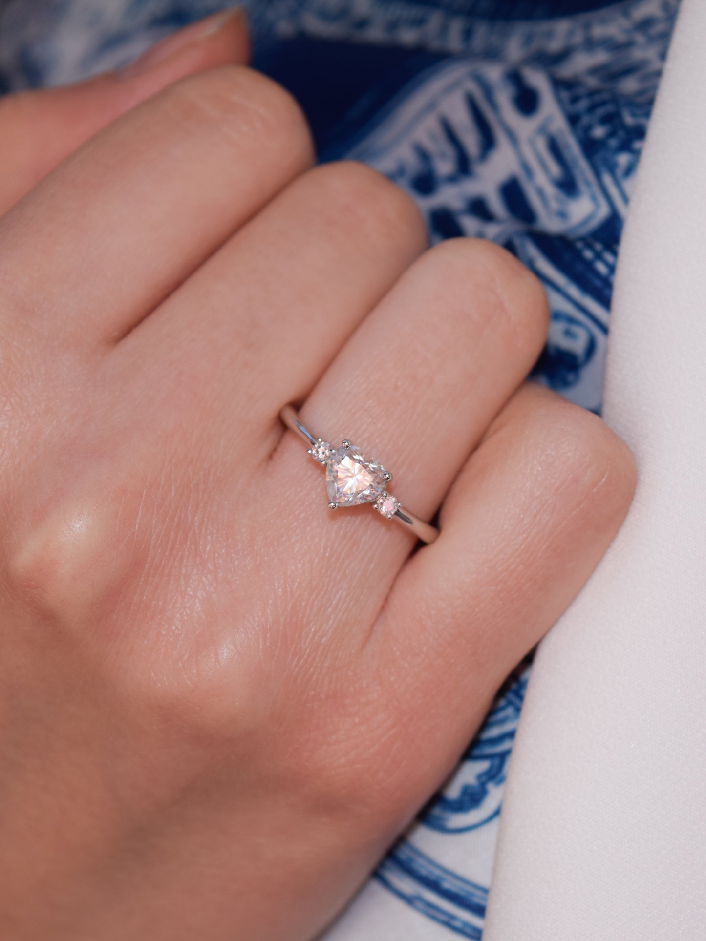 Anello Moissanite Cuore Big