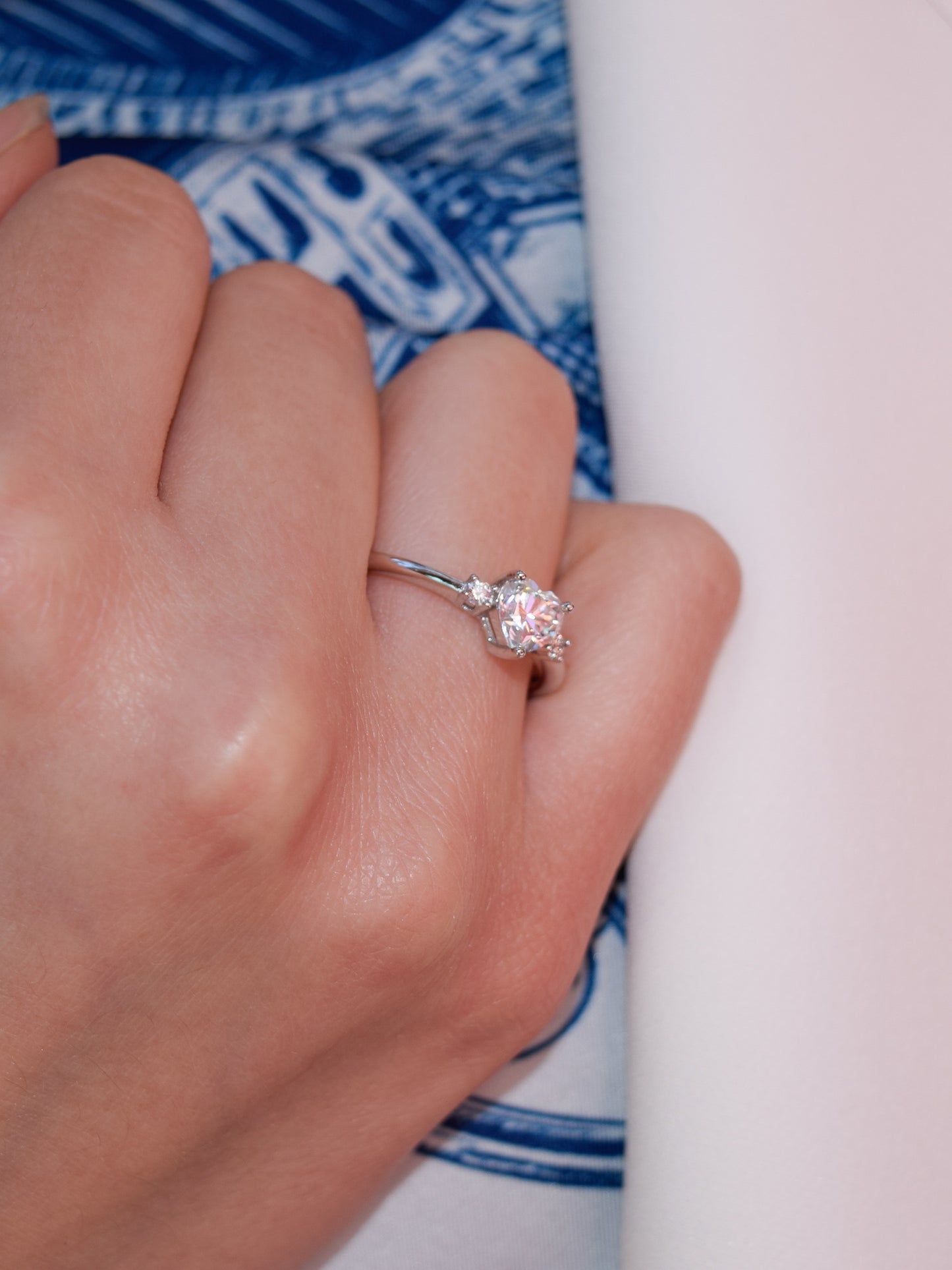 Anello Moissanite Cuore Big