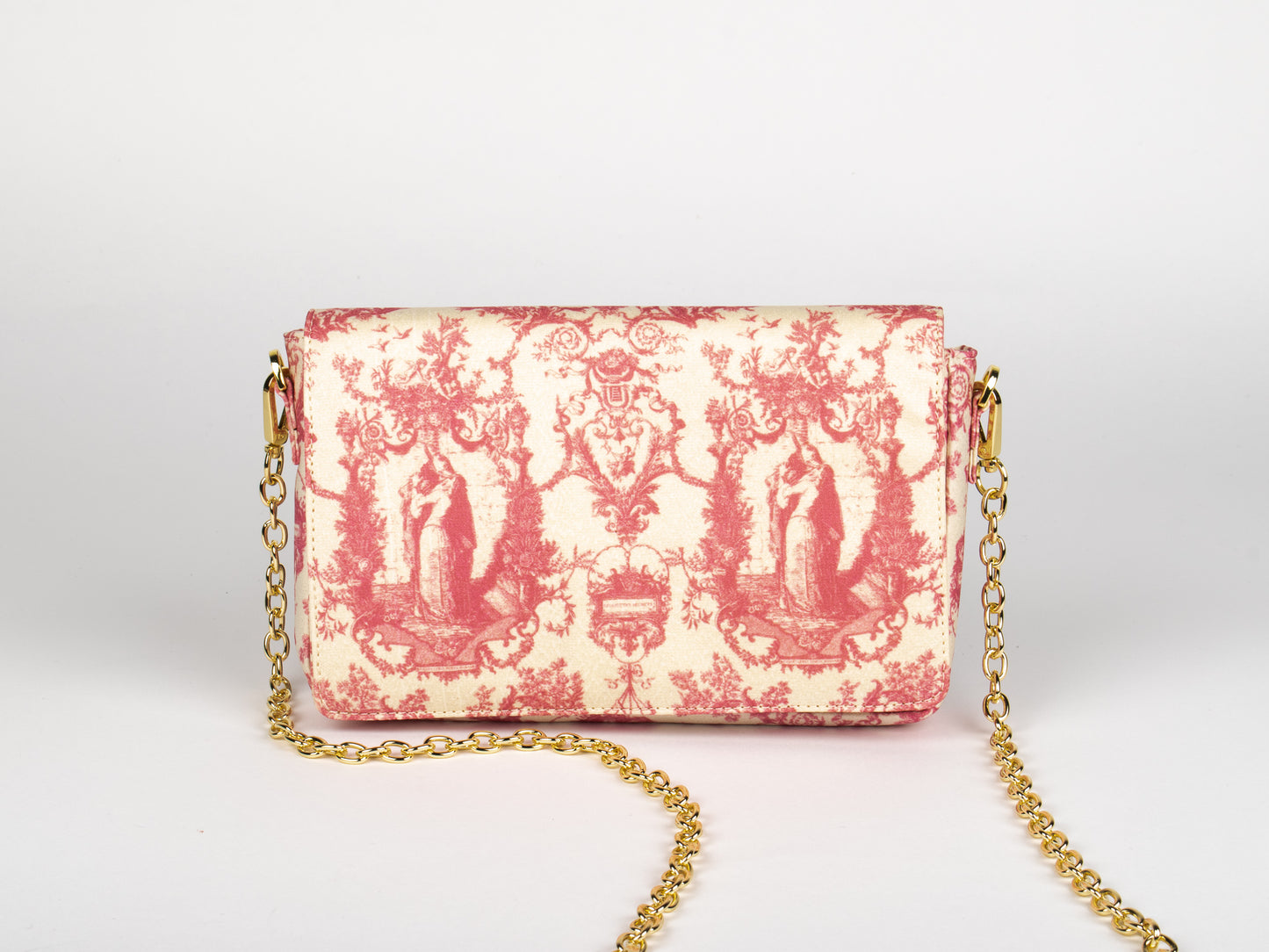 Tracolla Con Patta Rosa e Bianca – Toile de Jouy Bacio
