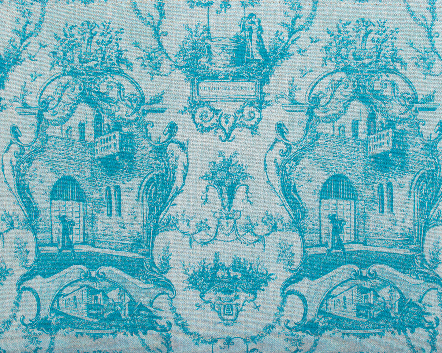 Borsa Tote Waterproof Celeste – Toile de Jouy Balcone