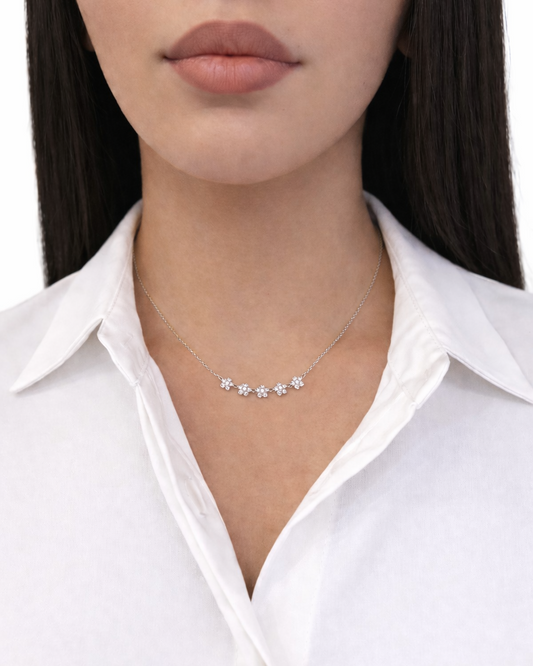 Girocollo Fiorellini rodio