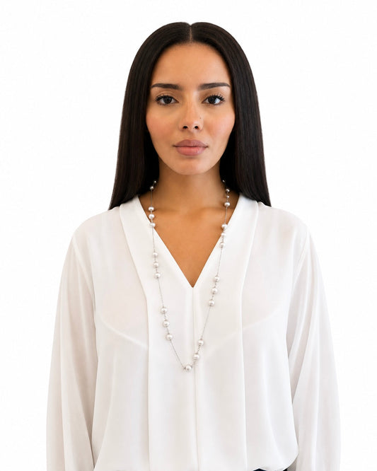 Collana in Argento 925 rodio e Perle