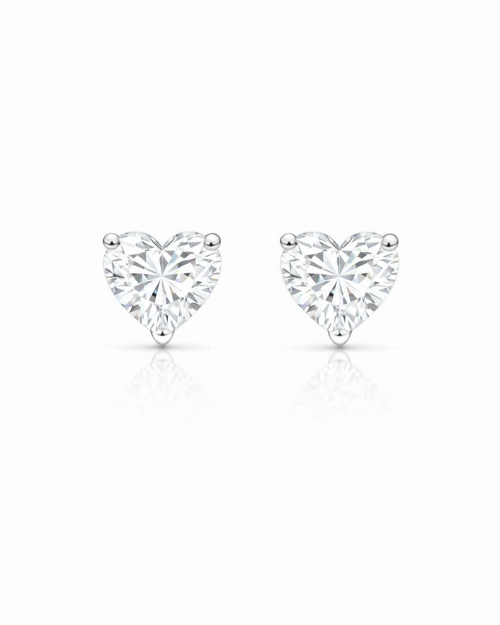 Orecchini in Moissanite taglio Cuore ct 0,5