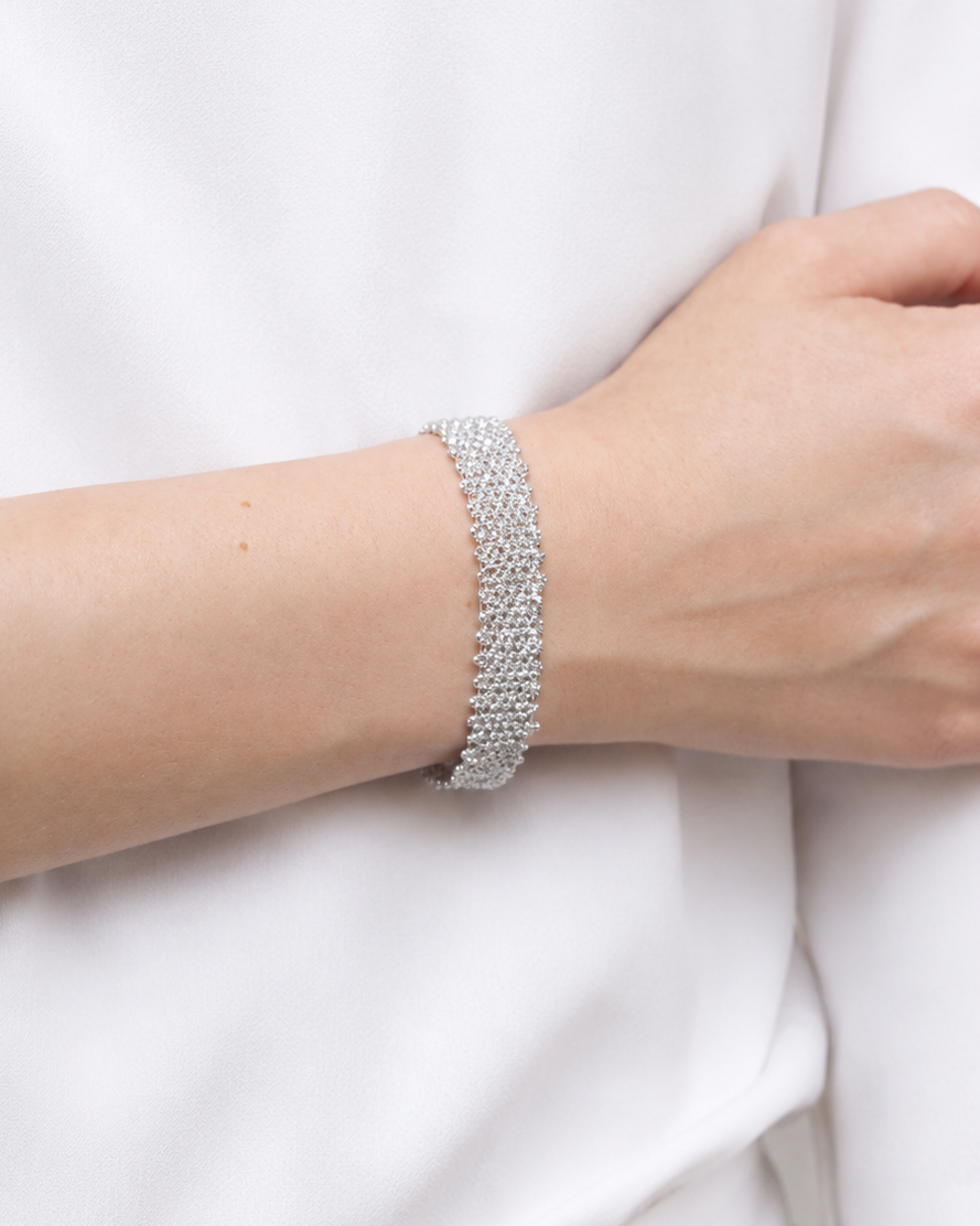 Bracciale fatto a mano argento 925 rodio 1 cm