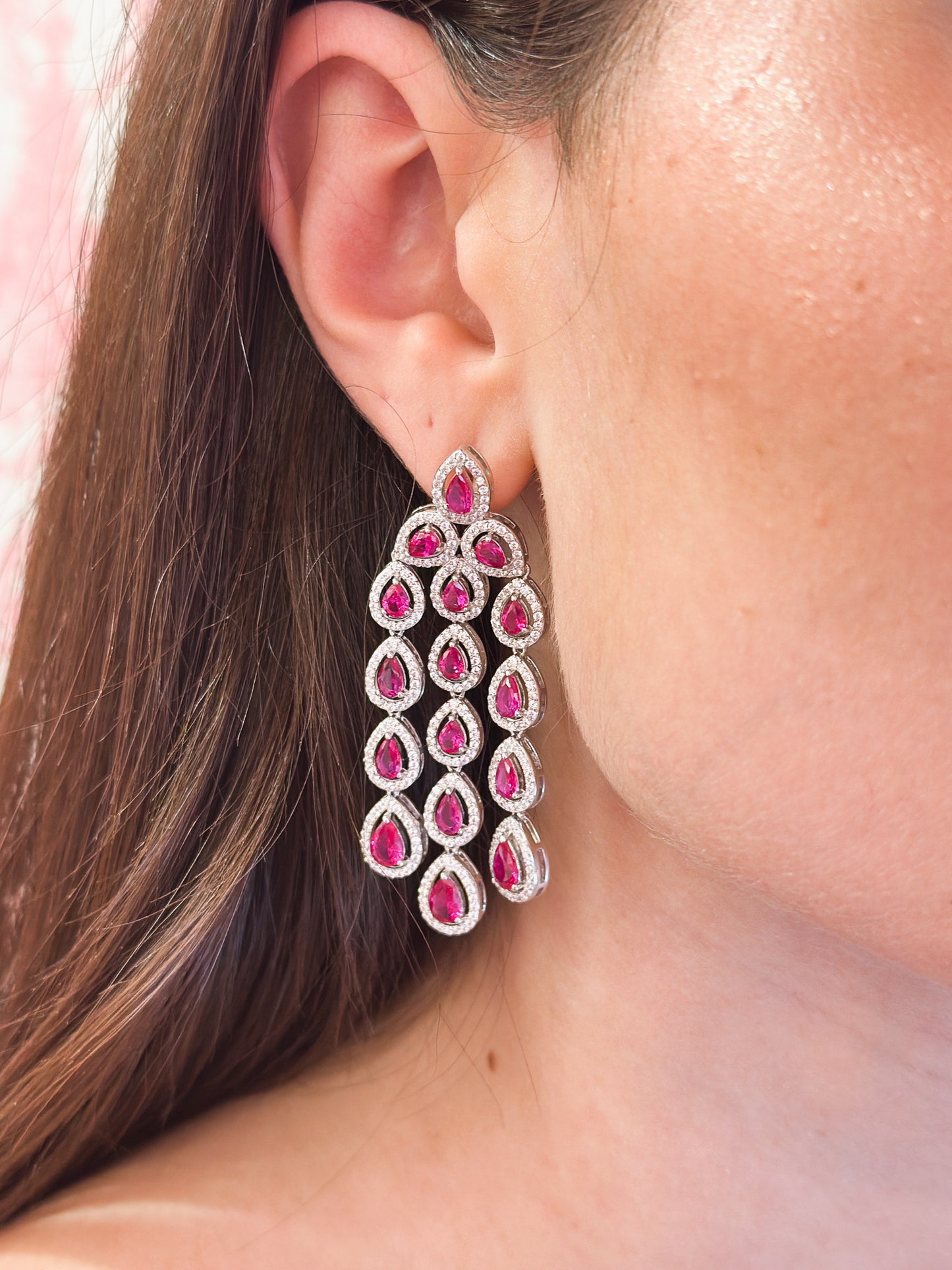 Orecchini Cenerentola fucsia
