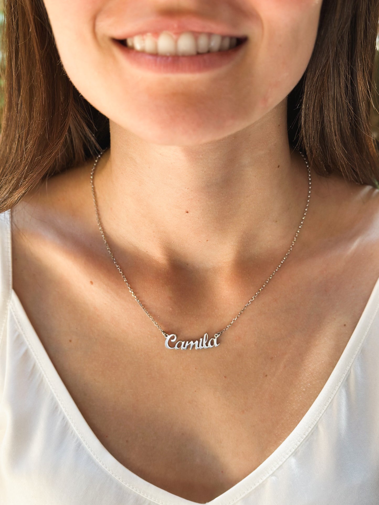 Girocollo personalizzato nome in argento 925 rodio