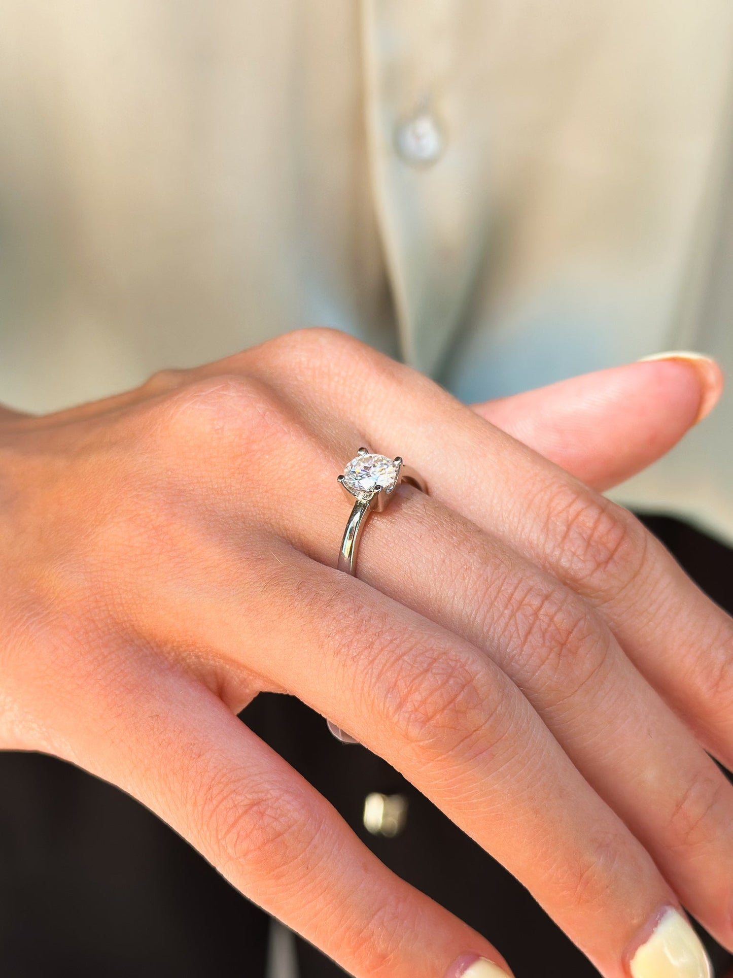 Anello Moissanite Solitario ct 0,65