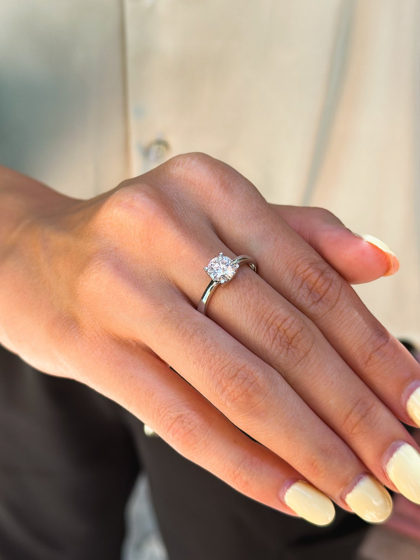 Anello Moissanite Solitario ct 0,70