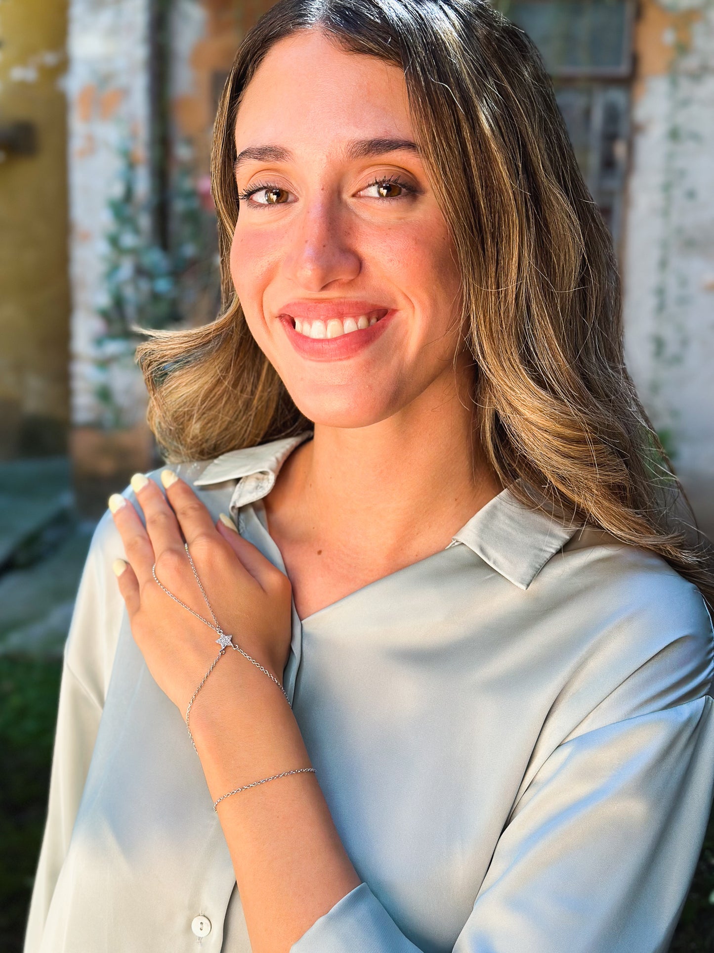 Baciamano in Argento rodio con Stella