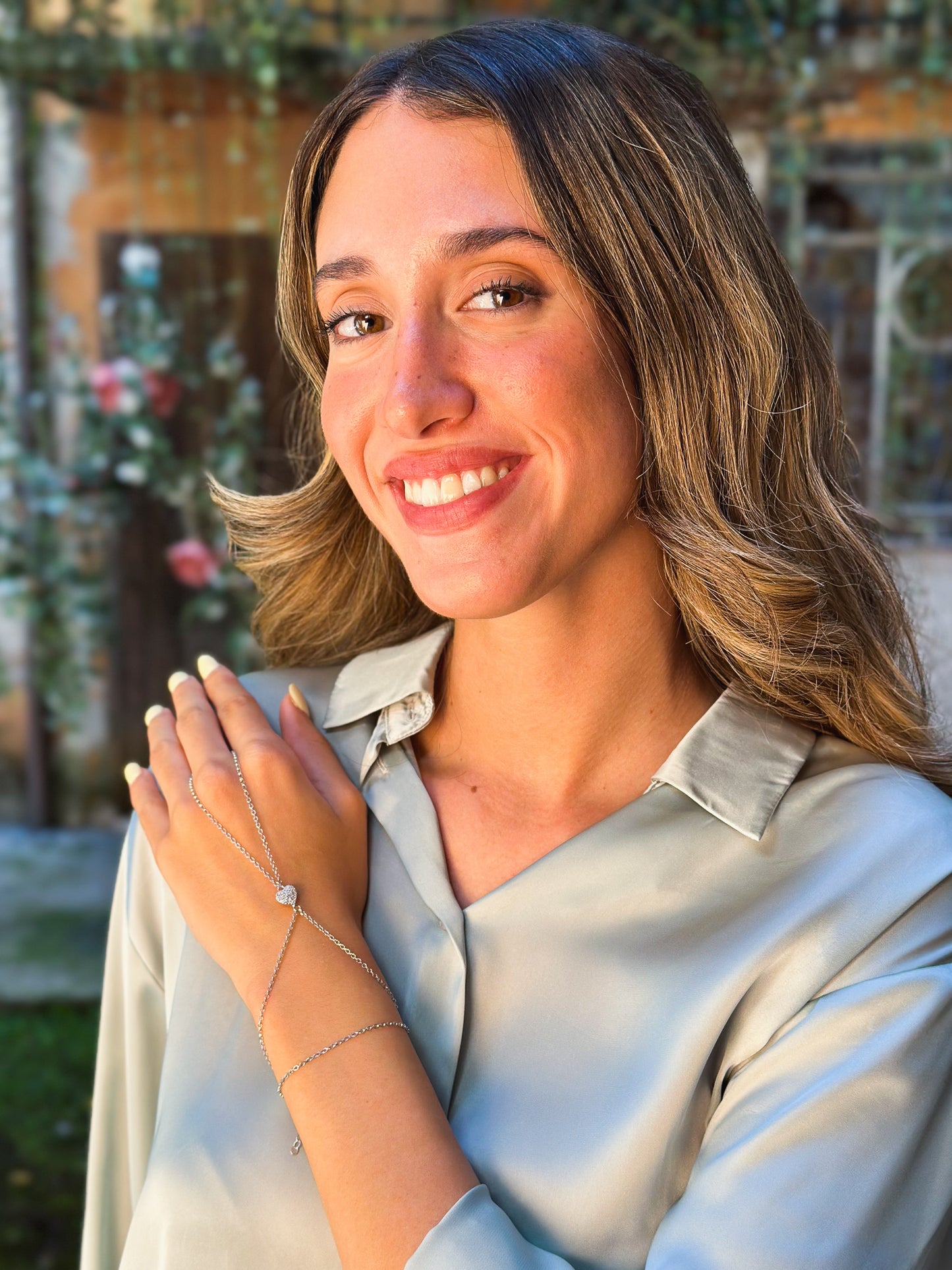 Baciamano in Argento rodio con Cuore