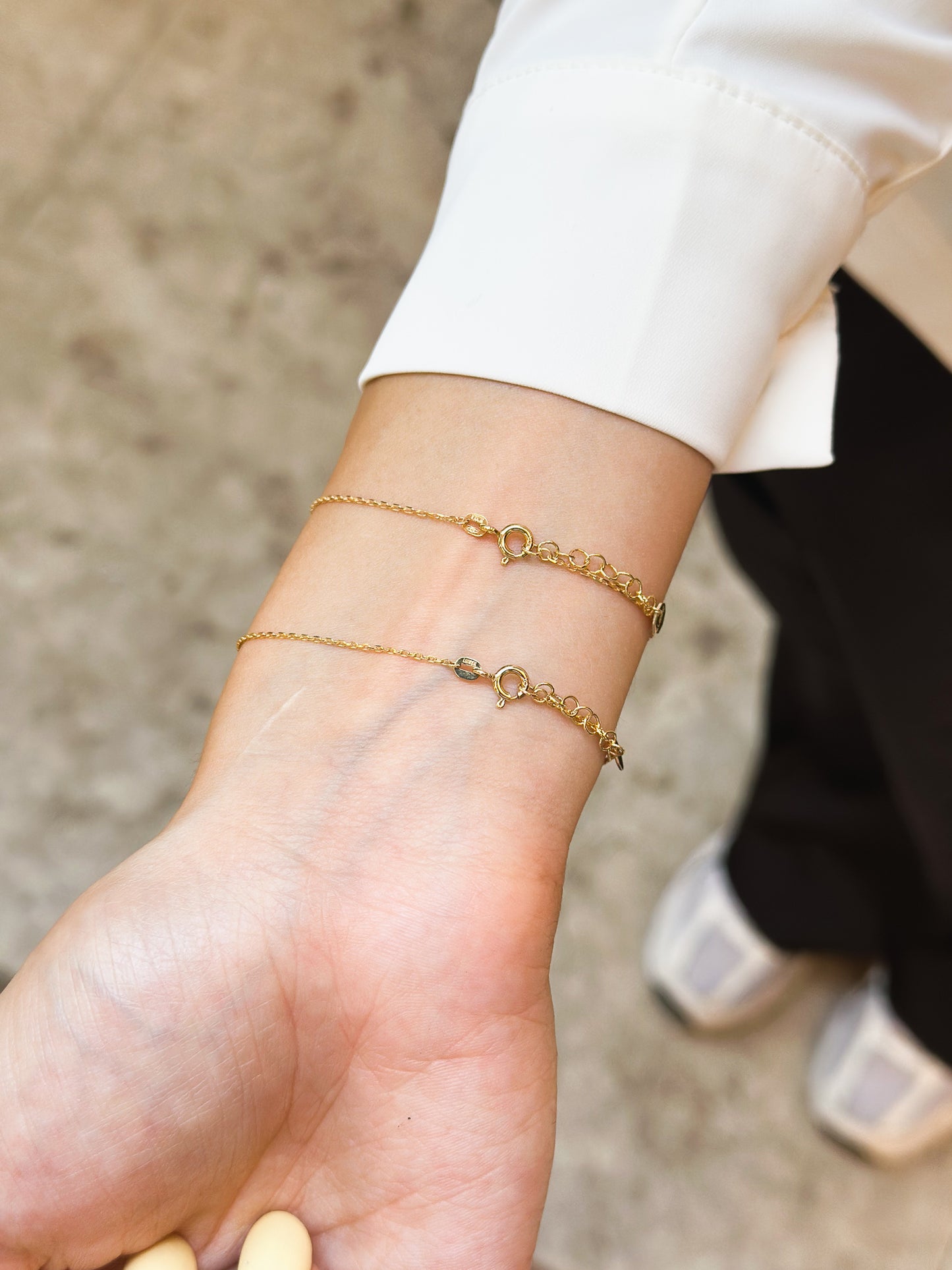 Bracciale in Oro 9kt con Zirconi e charms Stella e Cuore