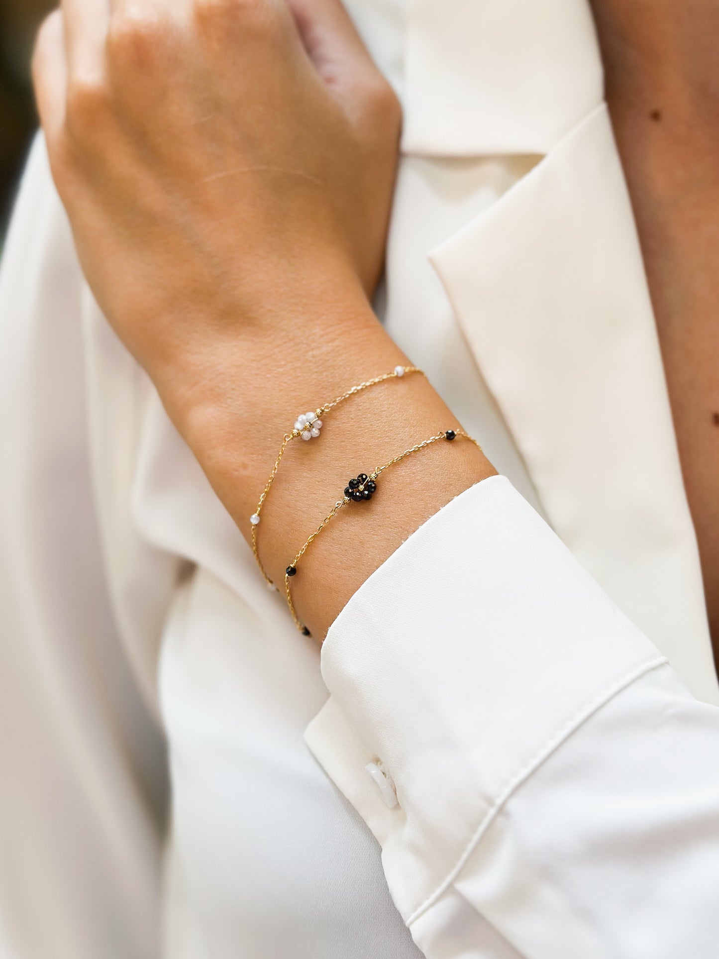 Bracciale in Oro 9kt con Fiorellini colorati