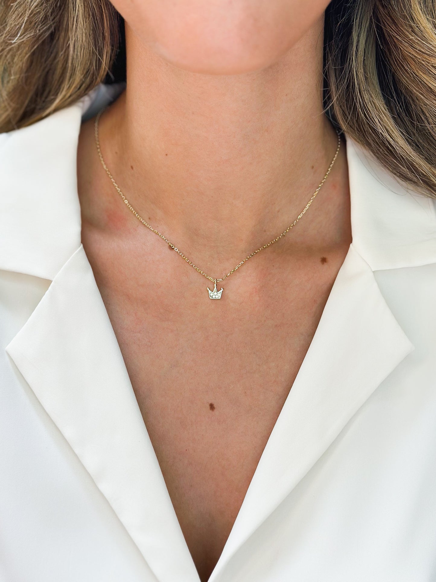Girocollo Coroncina in Argento placcato oro giallo 18kt
