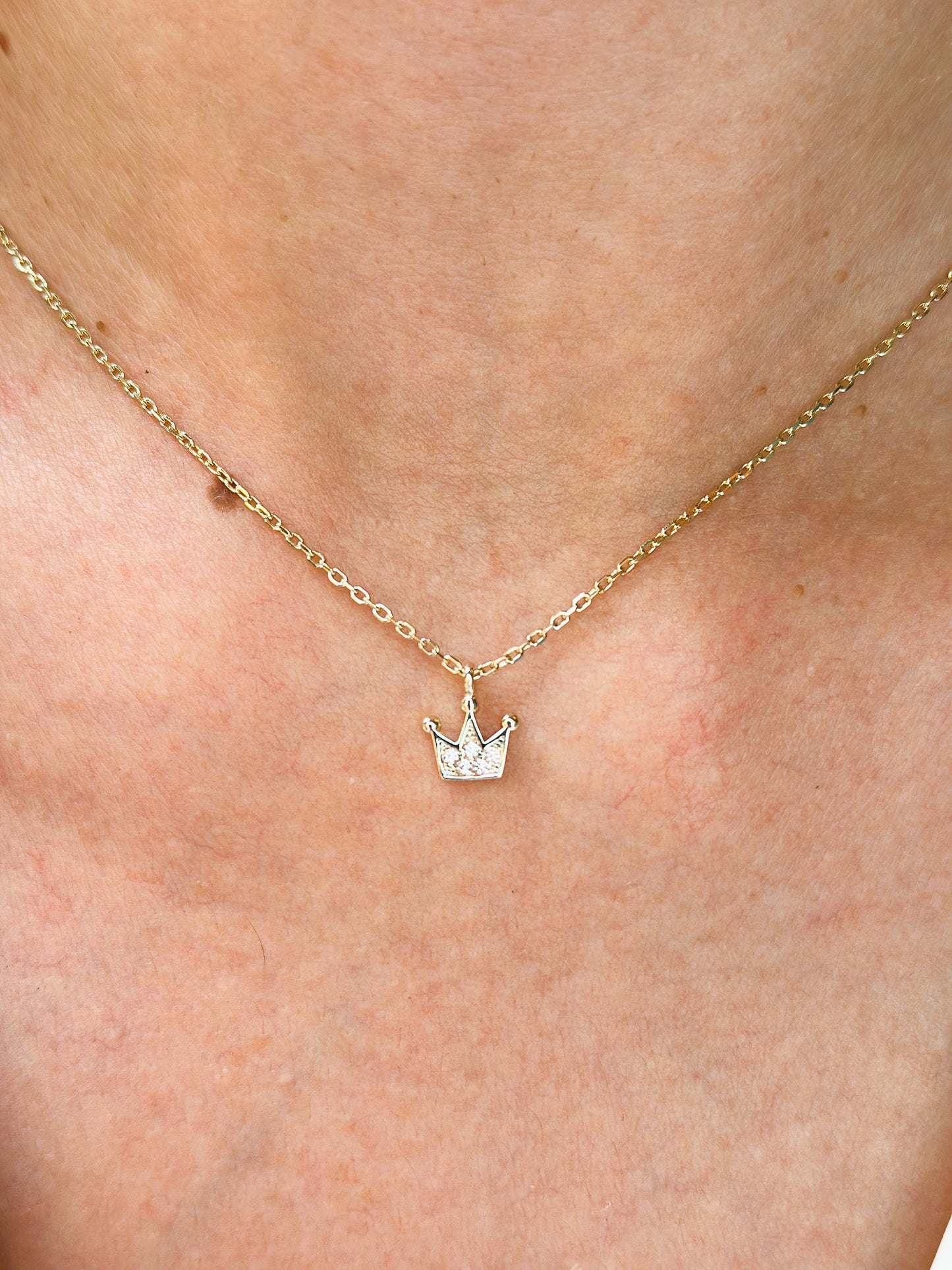 Girocollo Coroncina in Argento placcato oro giallo 18kt