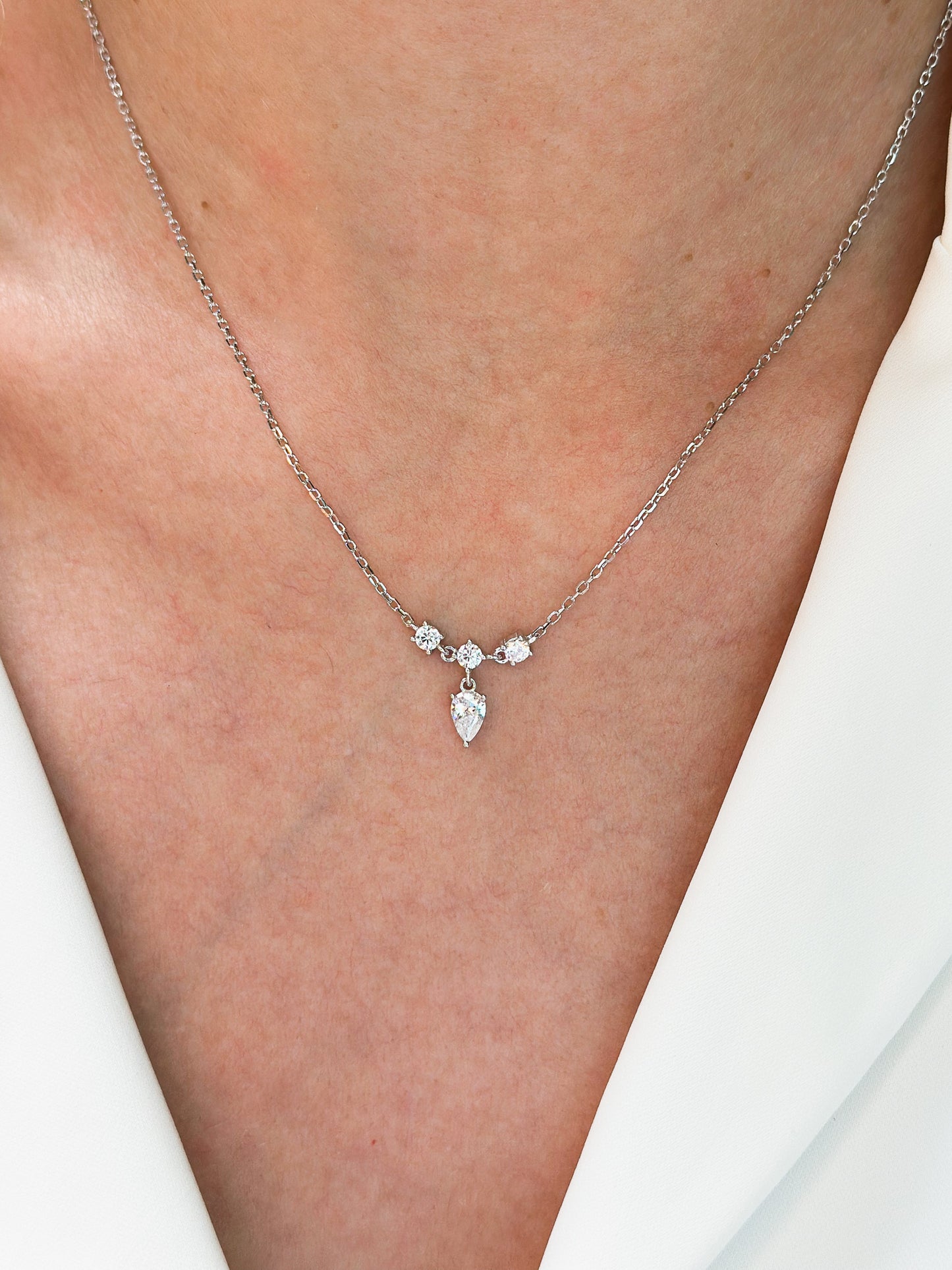 Girocollo Alina in Argento rodio