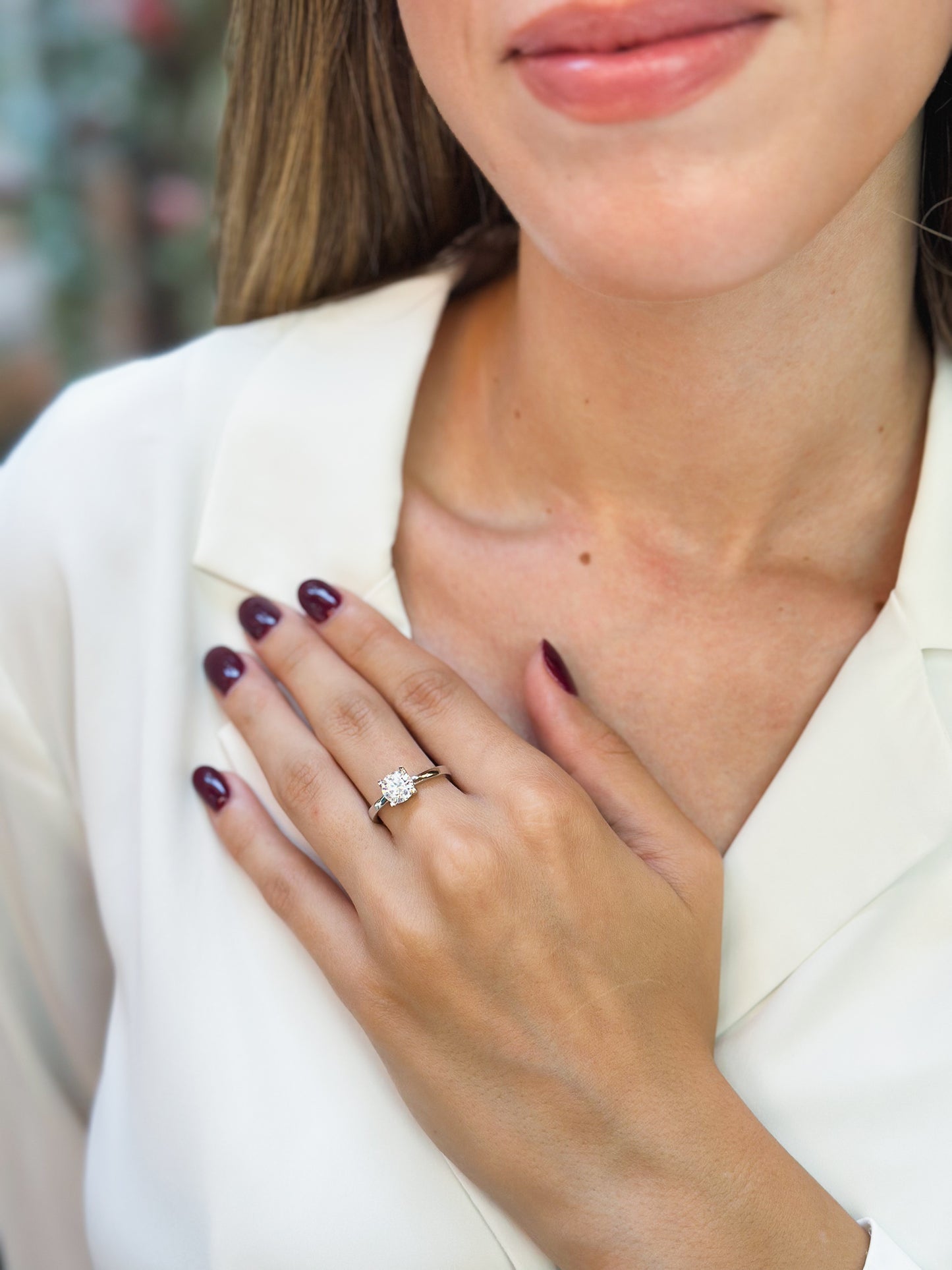 Anello Moissanite Solitario ct 1,2