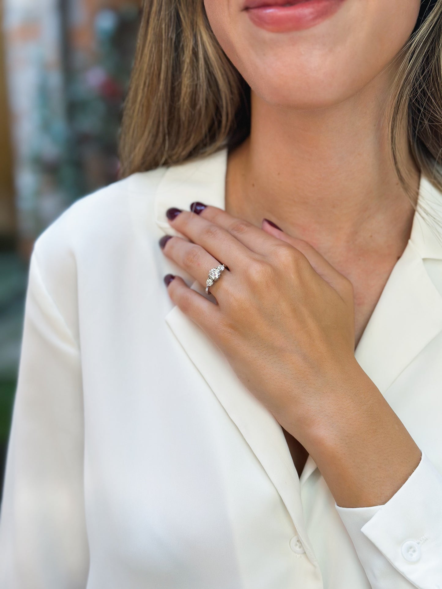 Anello Moissanite Trilogy ct 1,6