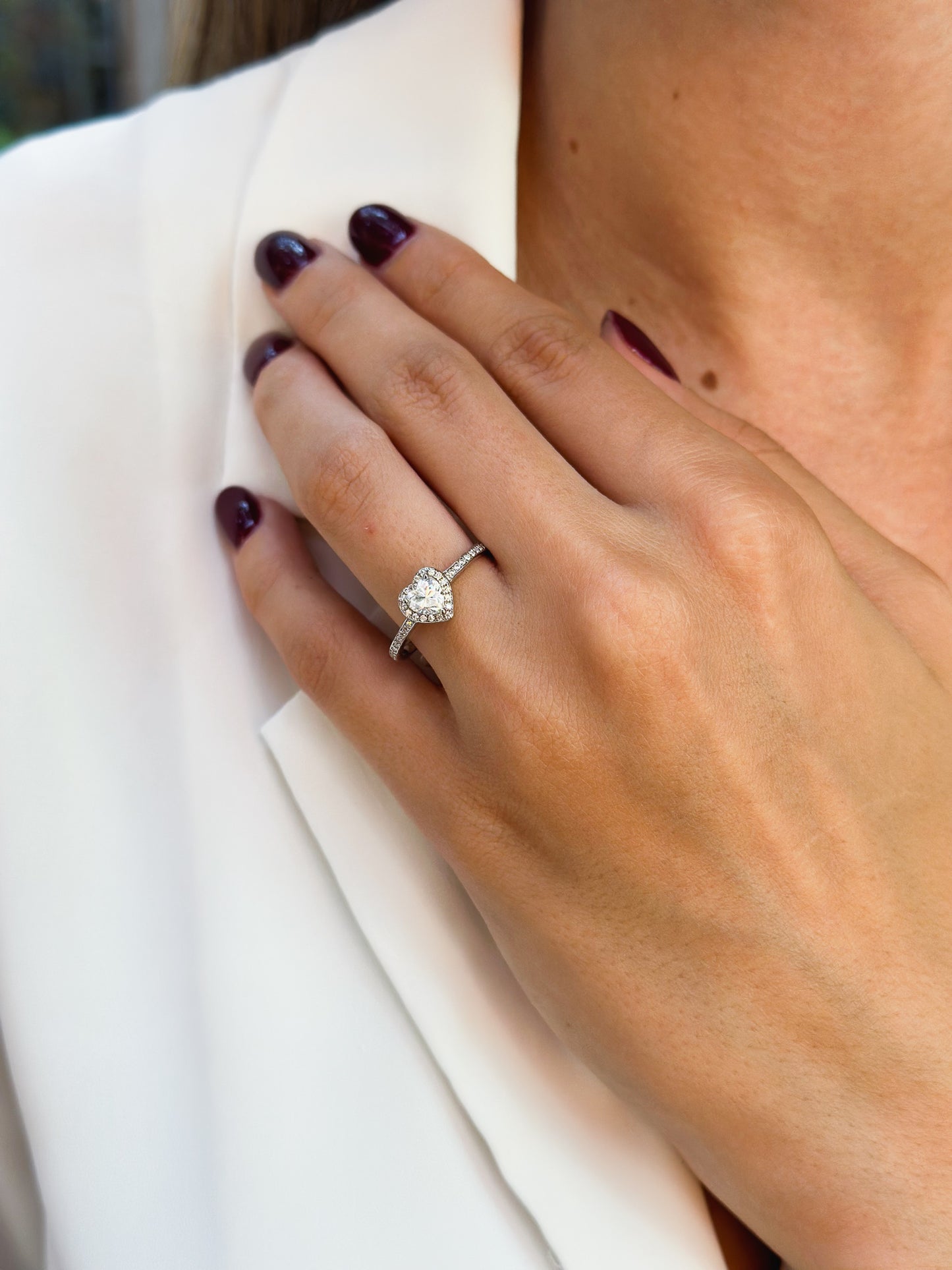 Anello Moissanite Cuore ct 0,7