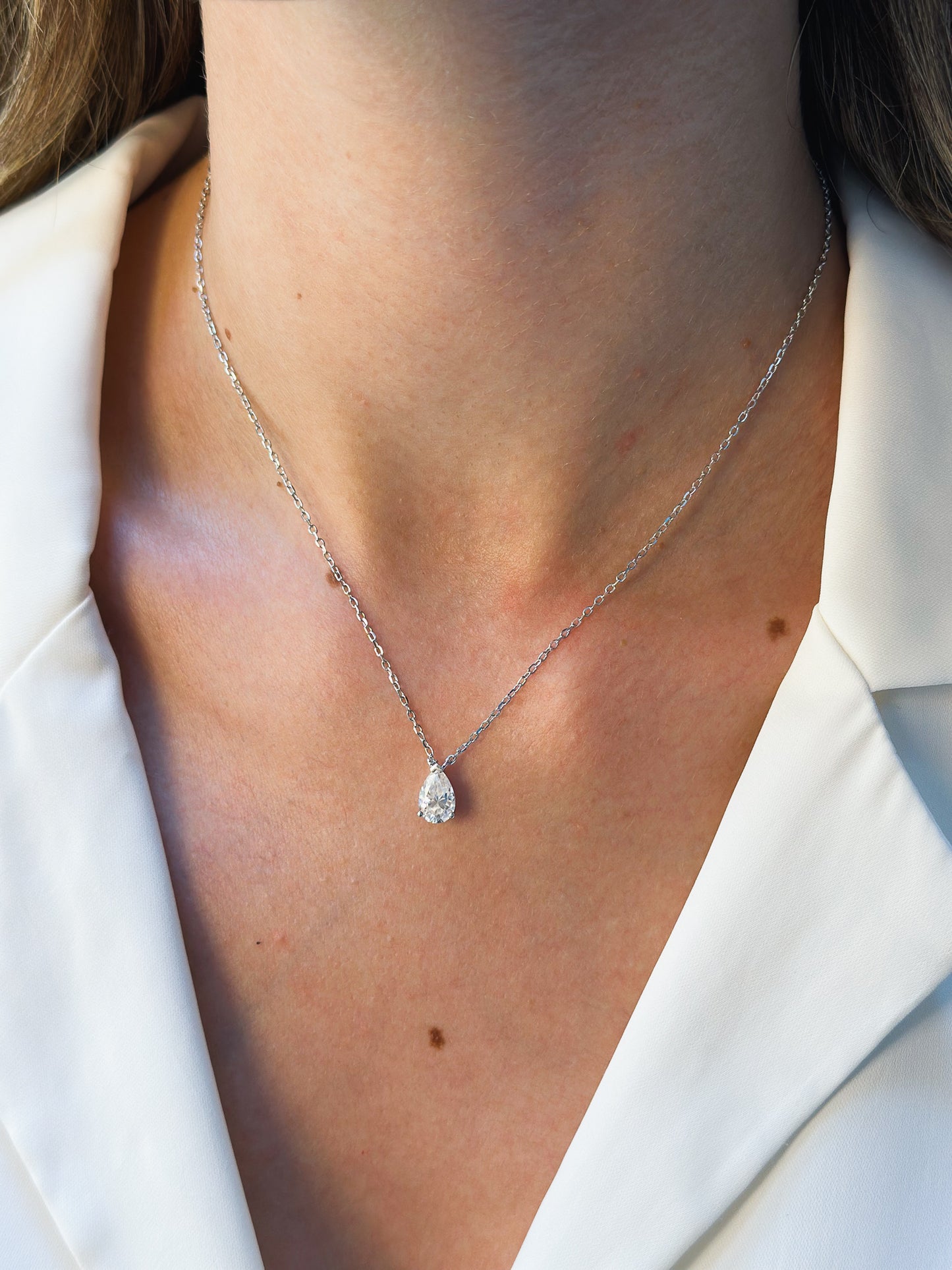 Girocollo in Moissanite taglio Goccia ct 1,5