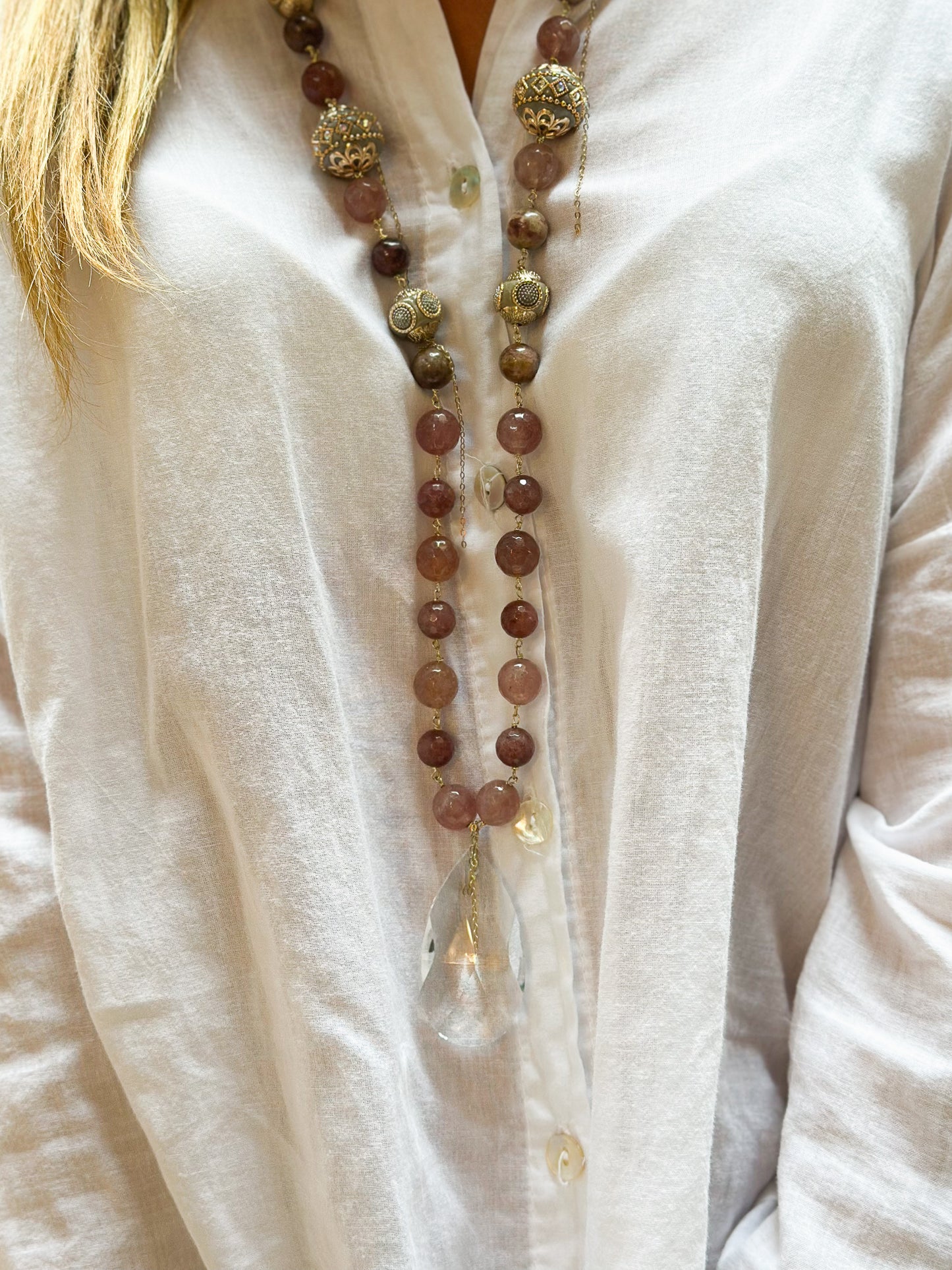 Collana Lunga con Tormaline Naturali