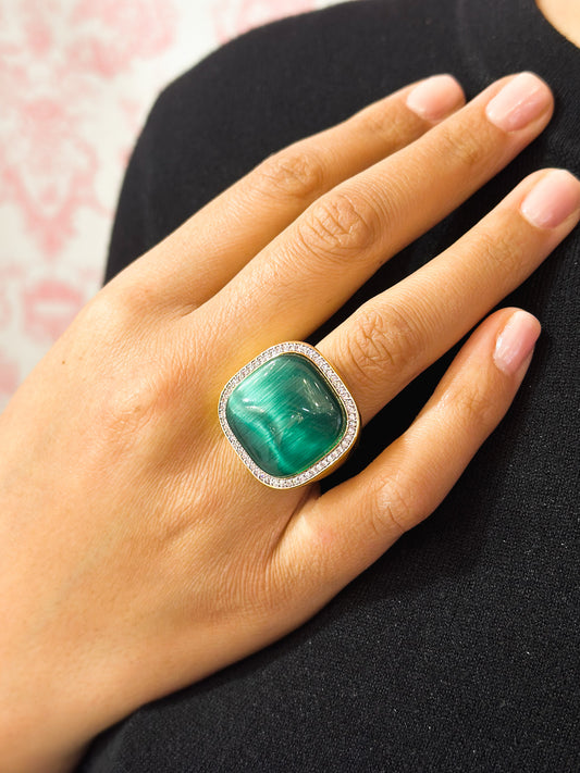 Anello Green in Brass placcato oro giallo 18kt