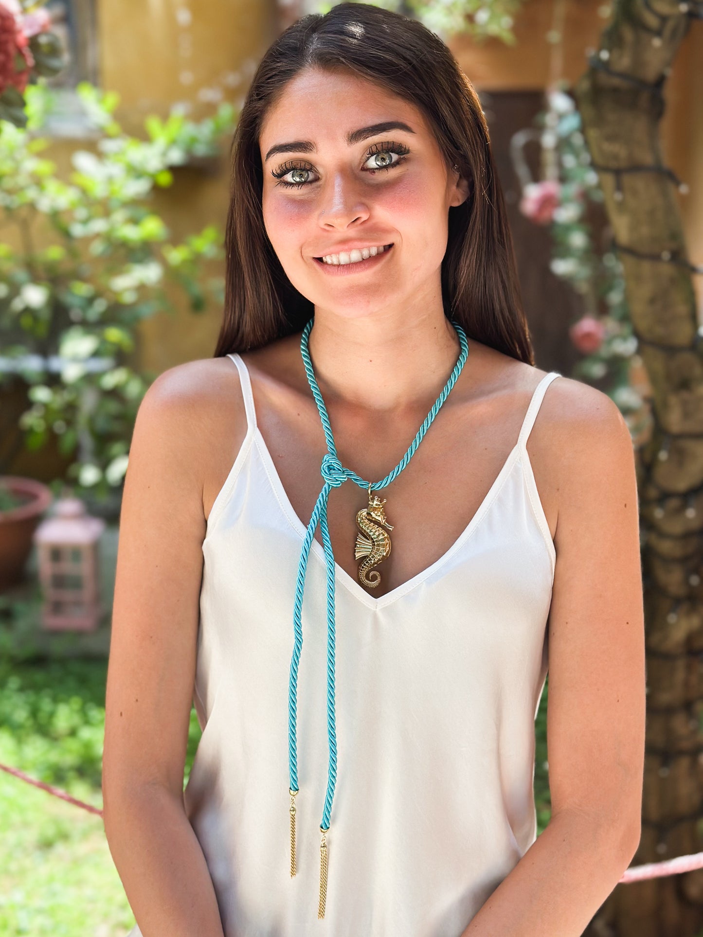 Collana Torsone con nappe e Cavalluccio Marino