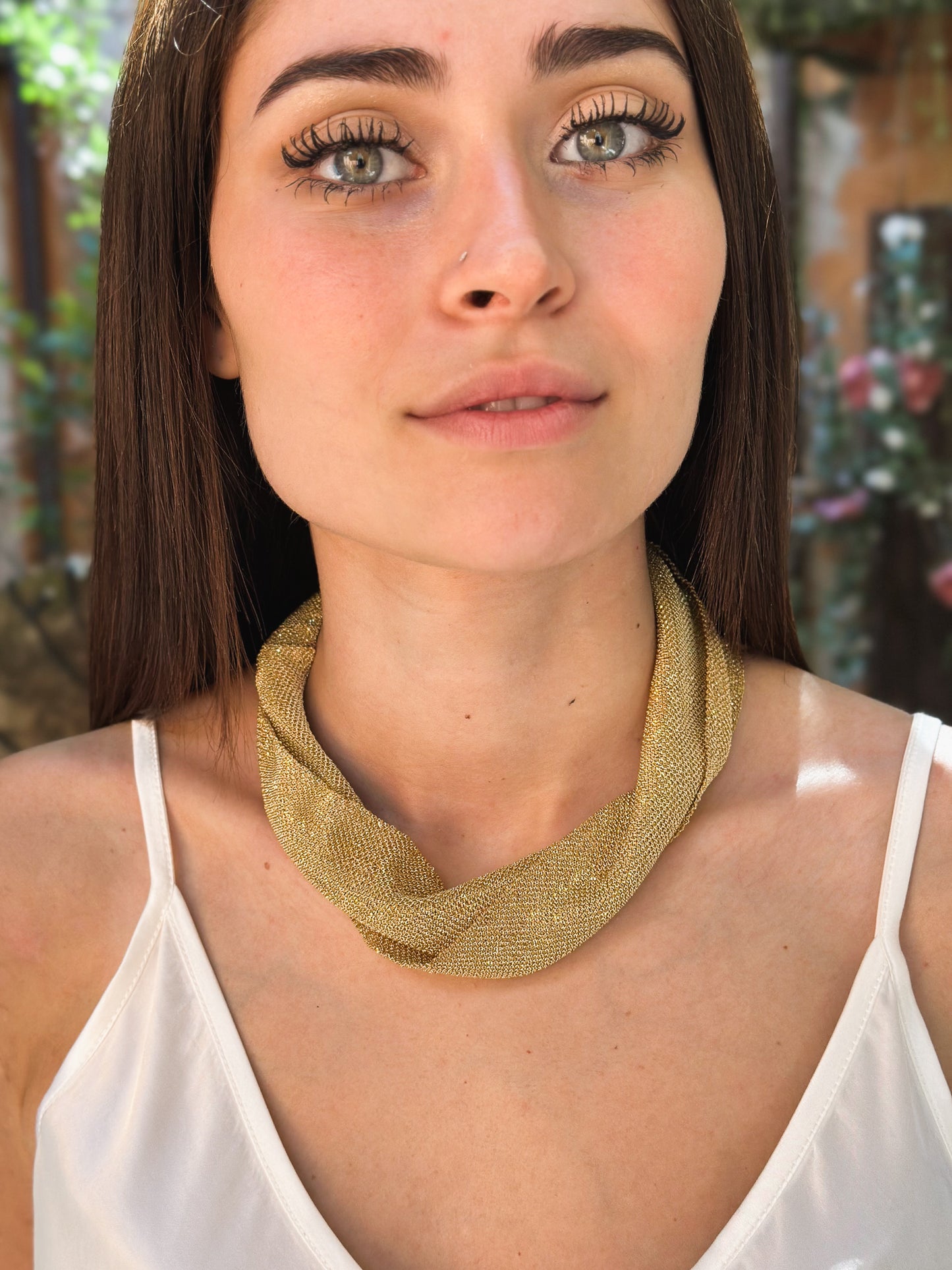 Collana Regina fatta a mano in argento placcato oro giallo 18kt
