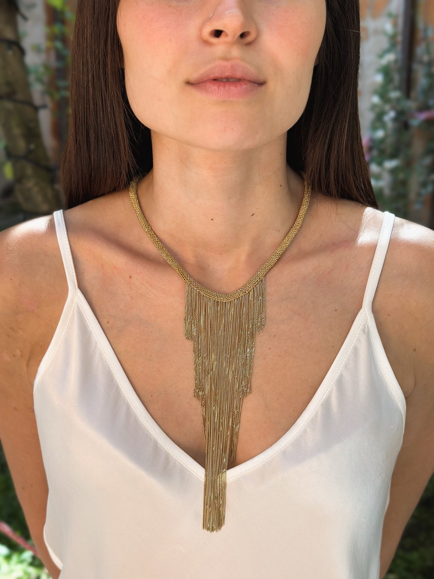 Collana Marchesa fatta a mano in argento placcato oro giallo 18kt