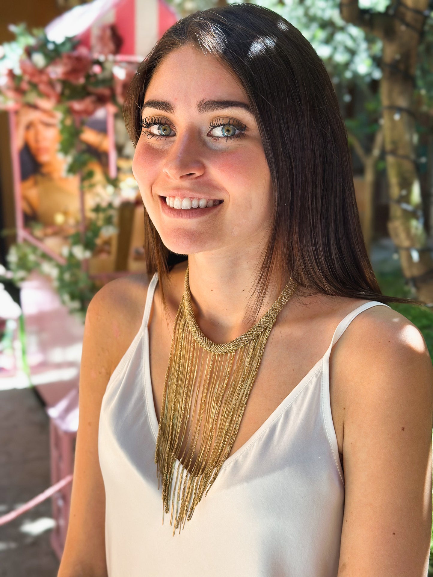 Collana Baronessa fatta a mano in argento placcato oro giallo 18kt