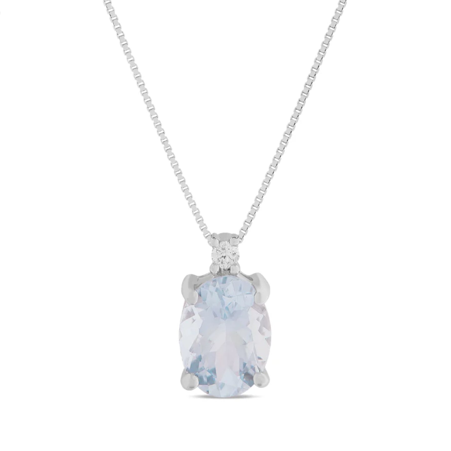Collana Acqua Marina Taglio Ovale 0,35ct