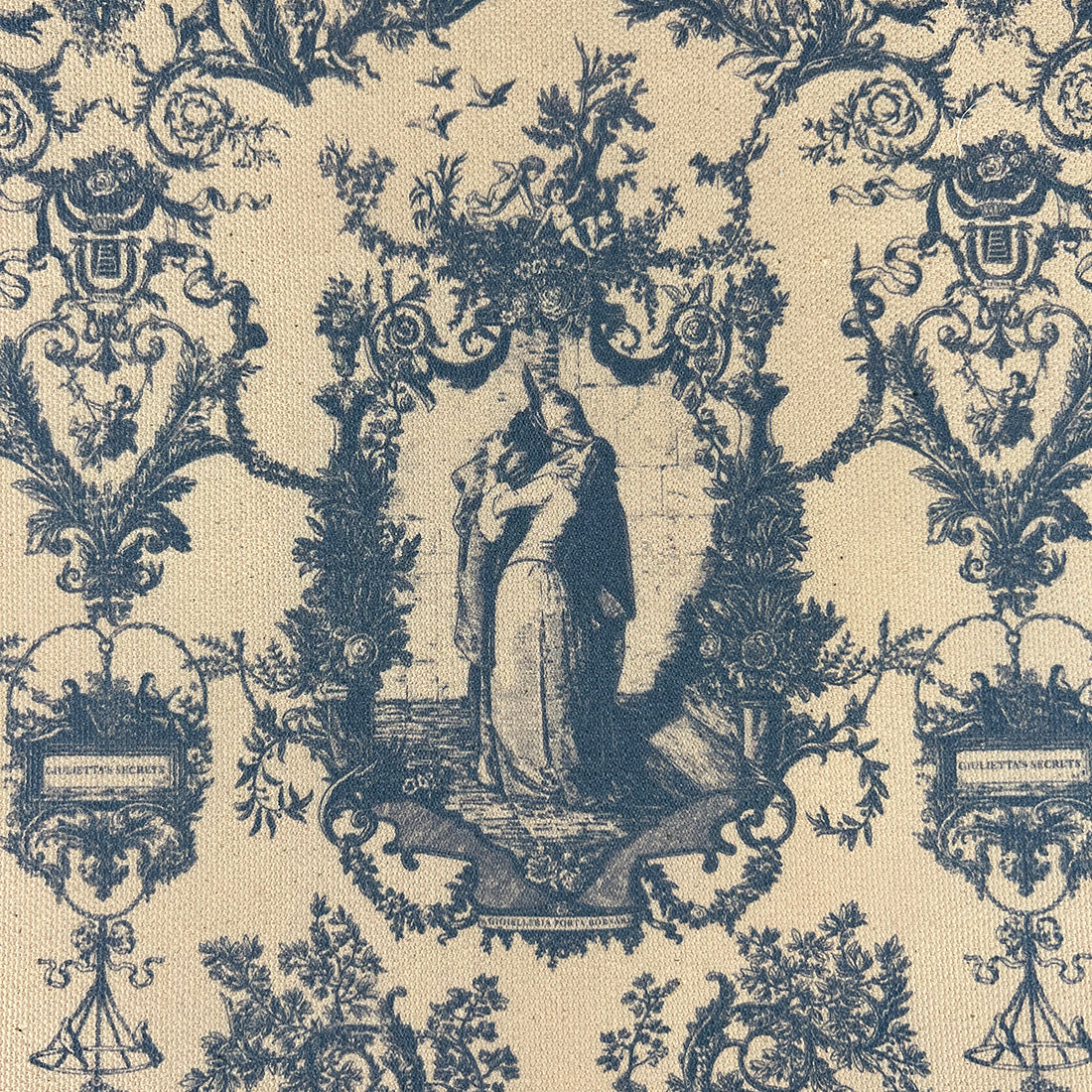 Borsa Tote – Toile de Jouy Bacio Beige e Blu
